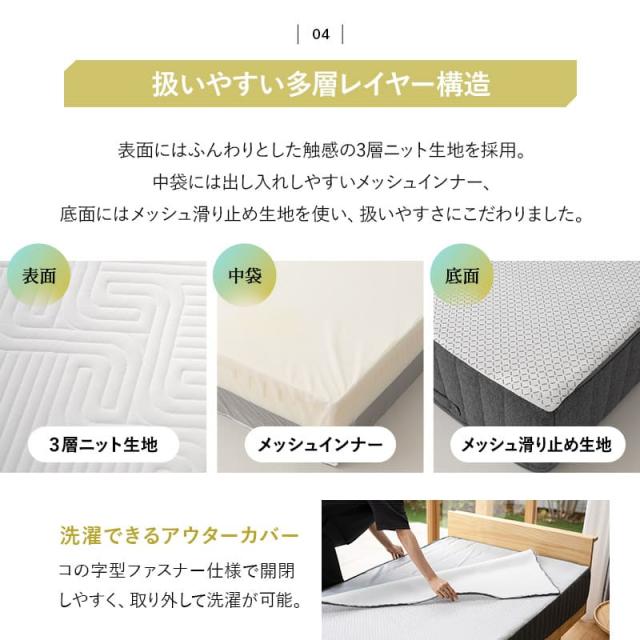 マットレス シングル 極厚 20cm ミレニアム 3層構造 低反発 高反発 高密度 ウレタン かため やわらかめ ノンコイル 体圧分散 洗える 軽量 取っ手付き 通気性 フィット 高反発マットレス ベッドマットレス ベッド 敷き 布団 ホテルライク 北欧 新生活 送料無料_12