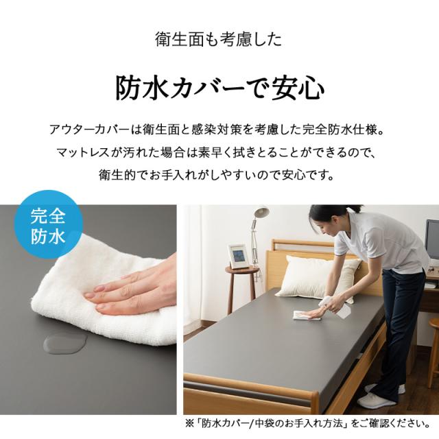 介護用 マットレス 幅83cm 幅91cm 電動ベッド対応 完全防水 介護用ベッド 極厚 高反発 ウレタン ファイバー 2層 床ずれ 褥瘡 感染 予防 対策 寝返り サポート 体圧分散 高齢者 シニア 老人 障がい者 養護 施設 ホーム 病院 自宅 在宅 介護 病気 怪我 送料無料_11