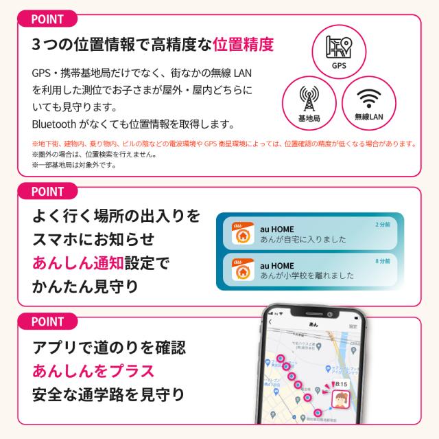 KDDI あんしんウォッチャー （1年間月額無料） GPS端末 子供 親 高齢