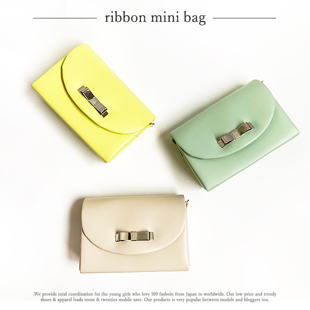 秋新作 リボンチェーンミニバッグ 即納 鞄 バッグ ミニバッグ チェーン ショルダー リボン パステル レディースの通販はau Pay マーケット ショップにこにこ