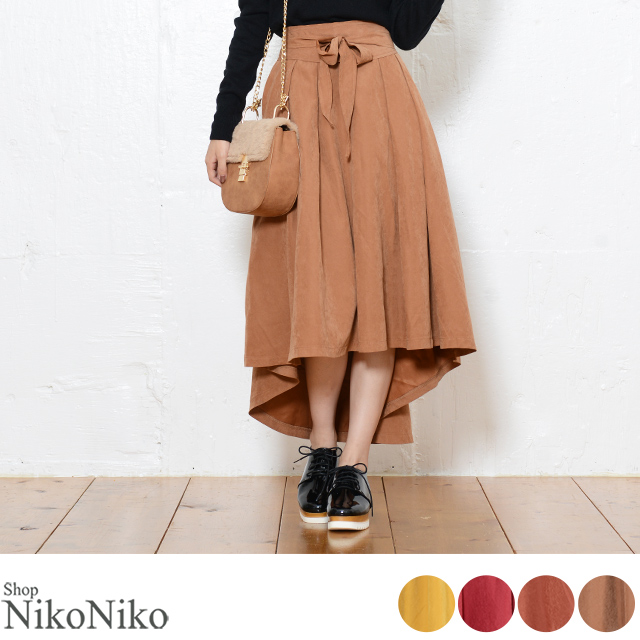 春新作 サッシュベルト付ビーチテールカットスカート Ma 即納 ボトムス スカート レディース アシンメトリー フレア スカートの通販はau Pay マーケット ショップにこにこ