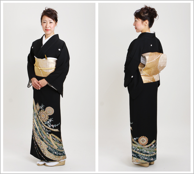 留袖 レンタル 背の高い方 NT-910 黒留袖フルセット 結婚式 40代 50代