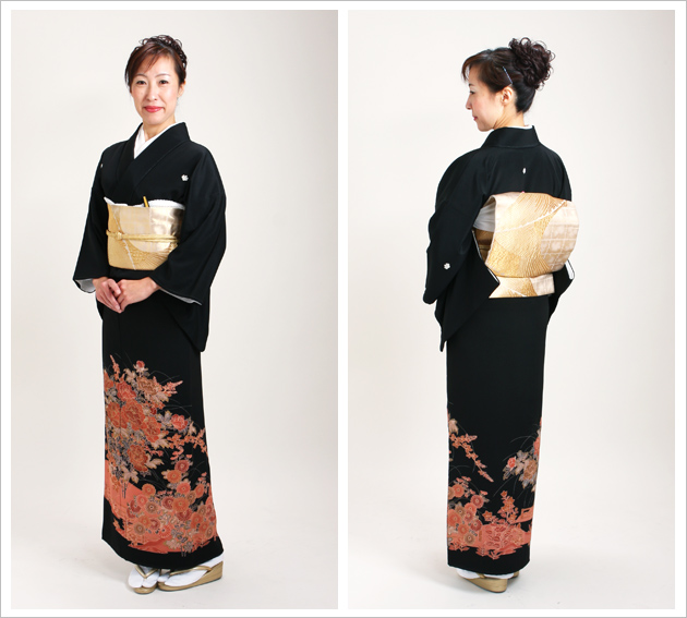 留袖 レンタル NT-267 黒留袖フルセット 結婚式 40代 50代 送料無料の