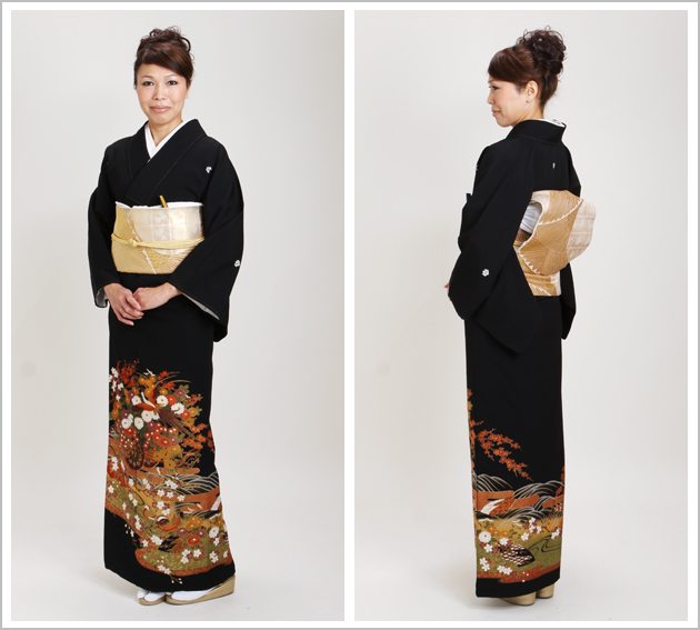 留袖 レンタル NT-745 黒留袖フルセット 結婚式 30代 40代 送料無料の