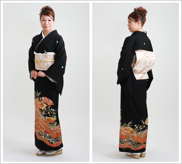 留袖 レンタル 背の高い方 NT-890 黒留袖フルセット 結婚式 30代 40代