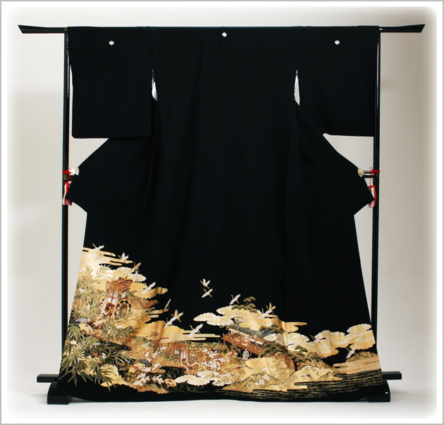 留袖 レンタル NT-915 黒留袖フルセット 結婚式 50代 60代 送料無料の