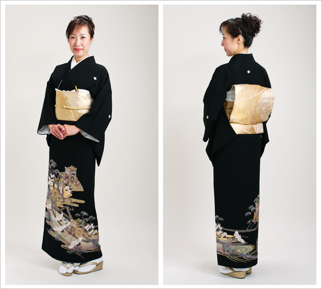 留袖 レンタル NT-931 黒留袖フルセット 結婚式 40代 50代 60代 送料