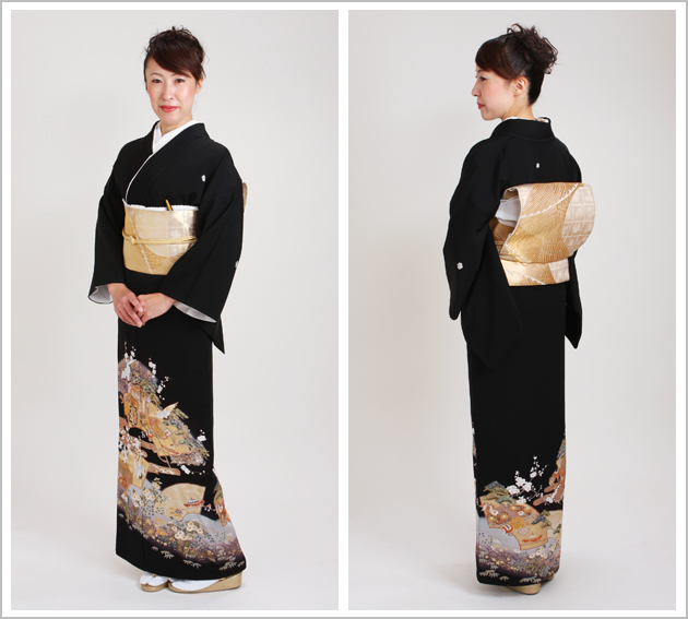 留袖 レンタル NT-933 黒留袖フルセット 結婚式 40代 50代 60代 送料