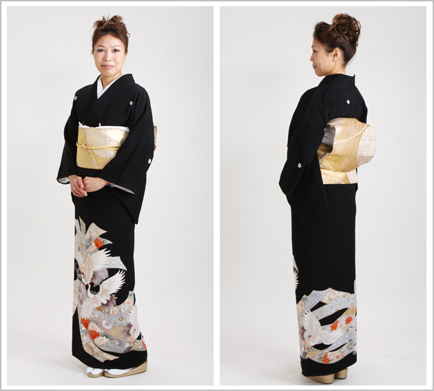 留袖 レンタル NT-334 黒留袖フルセット 結婚式 50代 60代 送料無料の