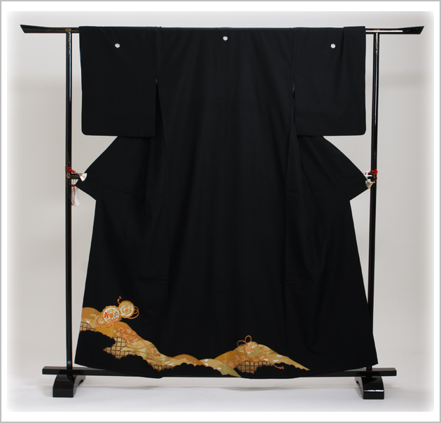 留袖 レンタル NT-604 黒留袖フルセット 結婚式 70代 80代 送料無料の