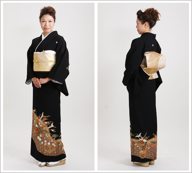留袖 レンタル NT-746 黒留袖フルセット 結婚式 40代 50代 送料無料の