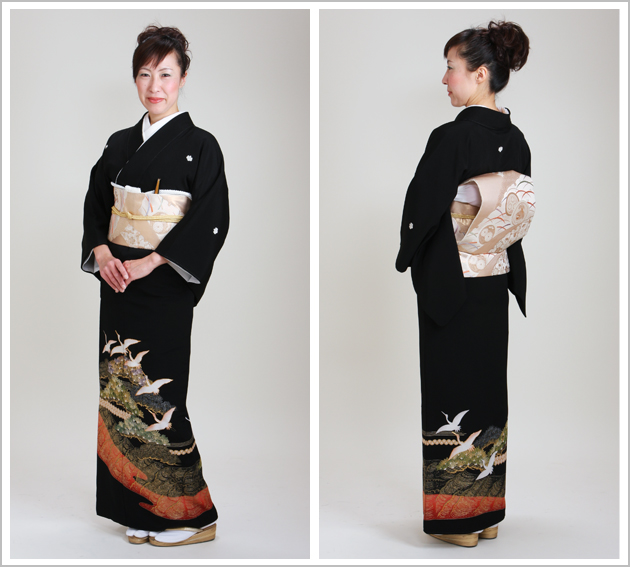 留袖 レンタル 大きいサイズ NT-L274 黒留袖フルセット 結婚式 50代 60