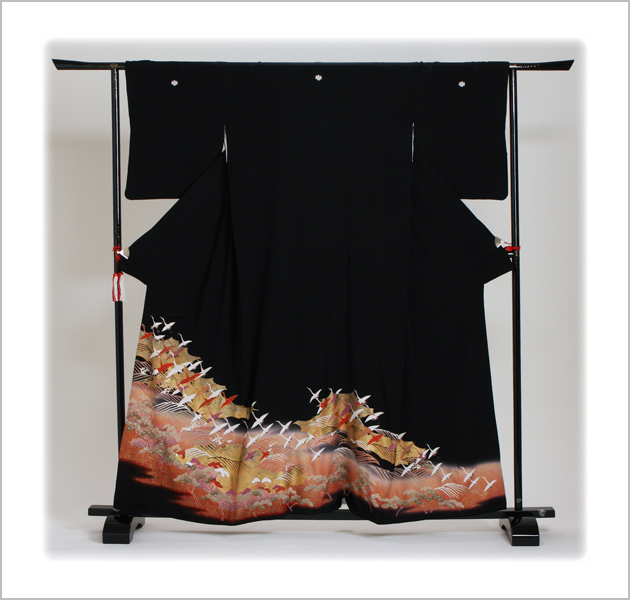 留袖 レンタル 大きいサイズ NT-L57 黒留袖フルセット 結婚式 40代 50