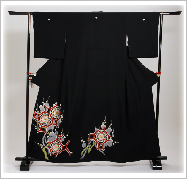 留袖 レンタル 大きいサイズ NT-L71 黒留袖フルセット 結婚式 40代 50