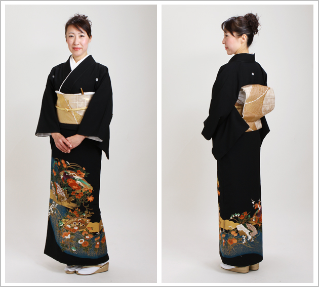 留袖 レンタル 大きいサイズ NT-L754 黒留袖フルセット 結婚式 40代 50