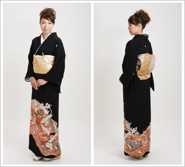 留袖 レンタル 小柄な方 NT-s318 黒留袖フルセット 結婚式 20代 30