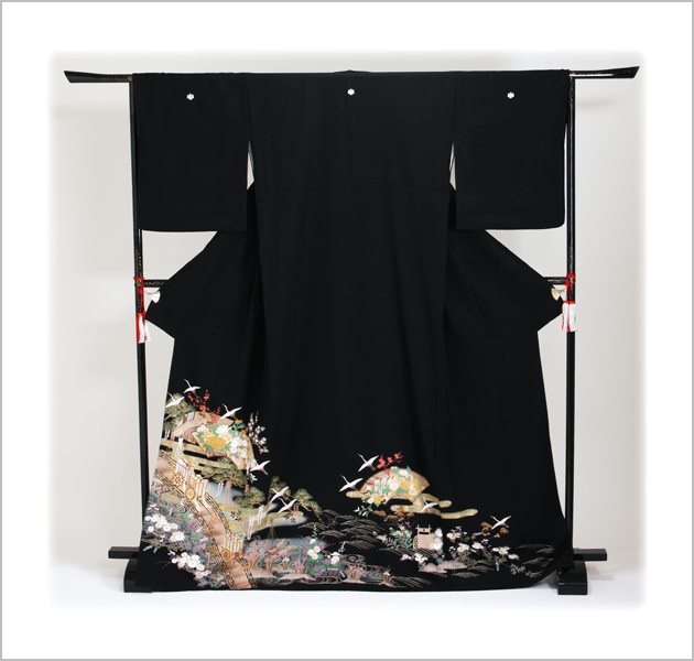 留袖 レンタル NT-913 黒留袖フルセット 結婚式 50代 60代 送料無料の