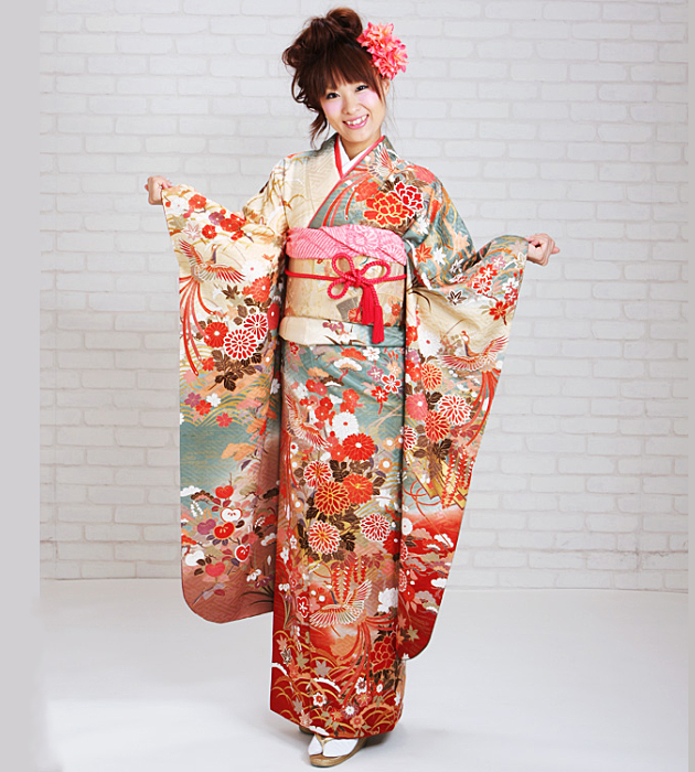 振袖 2月〜12月使用 振袖 レンタル グリーン色 鳳凰に四季花 NT-125 送料無料 振袖 2月〜12月使用 振袖 レンタル グリーン色 鳳凰に四季花 NT-125