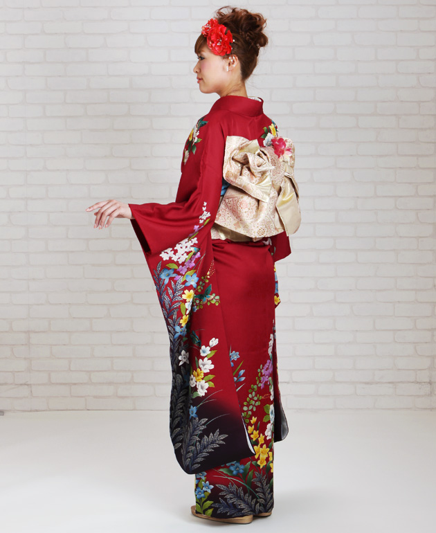 成人式 1月使用 振袖 レンタル 赤色 四季花に蝶 NT-219-sei 送料無料 成人式 1月使用 振袖 レンタル 赤色 四季花に蝶 NT-219-sei 送料無料の