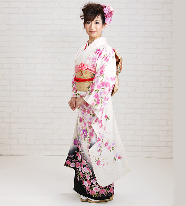 成人式 1月使用 振袖 レンタル 白・黒色 四季花に蝶 NT-300-sei 送料無料 成人式 1月使用 振袖 レンタル 白・黒色 四季花に蝶 NT-300-sei 送料