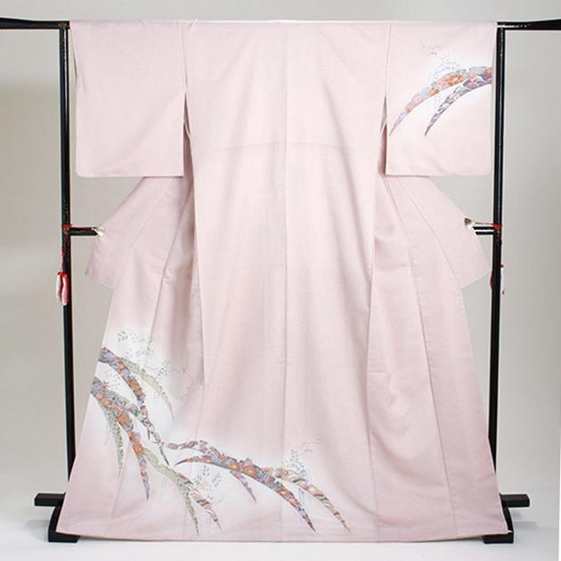 訪問着 レンタル 付下げ 辻が花風、ピンク NT-103 お宮参り お茶会