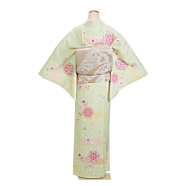 訪問着 レンタル 付下げ うす黄緑色 NT-181 お宮参り お茶会 送料無料 訪問着 レンタル 付下げ うす黄緑色 NT-181 お宮参り お茶会 送料無料