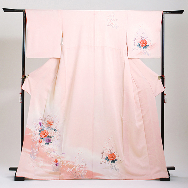 訪問着 レンタル 付下げ ピンク NT-20 お宮参り お茶会 送料無料の通販