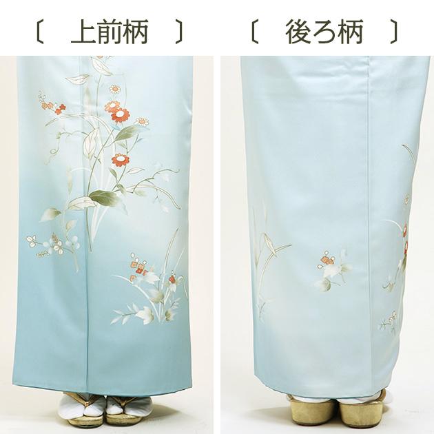 訪問着 レンタル 付下げ 水色 NT-L109 お宮参り お茶会 送料無料の通販