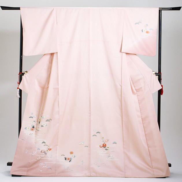 訪問着 レンタル 付下げ ピンク色 NT-L111 お宮参り お茶会 送料無料の