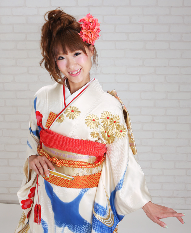 引き振袖レンタル 白紺 色振袖 黒引き振袖 NT-84 ゴールド 花嫁 送料