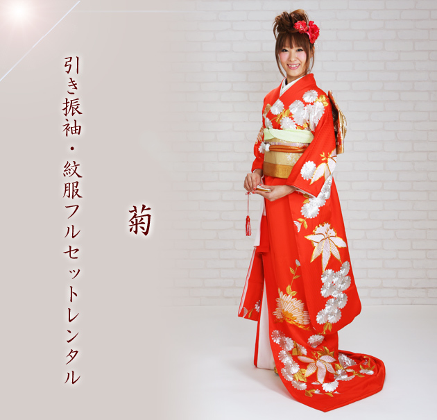 引き振袖レンタル 赤 色振袖 黒引き振袖 NT-102 シルバー 花嫁 送料