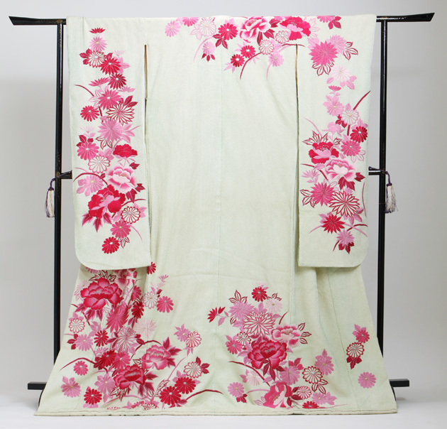 引き振袖レンタル 緑 色振袖 黒引き振袖 NT-190 ローズ 花嫁 送料無料 引き振袖レンタル 緑 色振袖 黒引き振袖 NT-190 ローズ 花嫁 送料無料