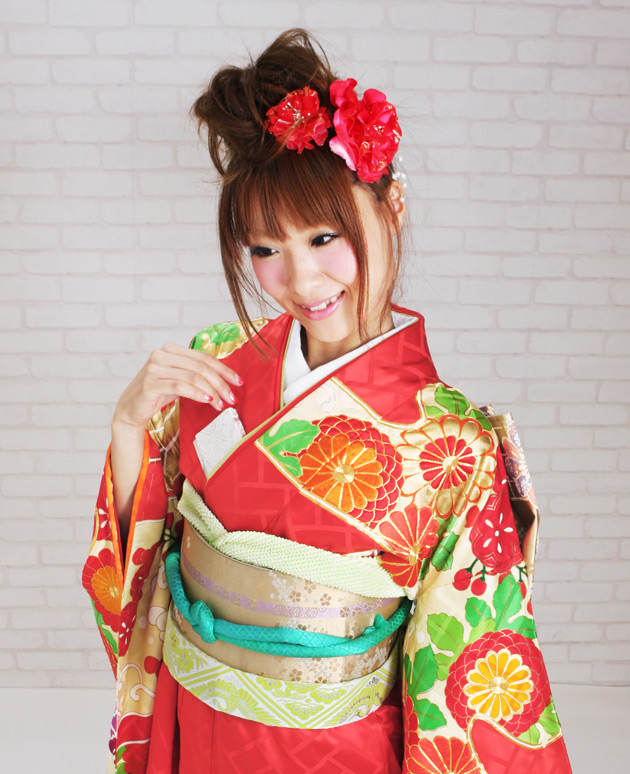 引き振袖レンタル 赤 色振袖 黒引き振袖 NT-14 キラキラ 花 花嫁 送料