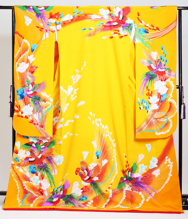 引き振袖レンタル 黄 色振袖 黒引き振袖 NT-88 ゴールド 花嫁 送料無料 引き振袖レンタル 黄 色振袖 黒引き振袖 NT-88 ゴールド 花嫁 送料無料