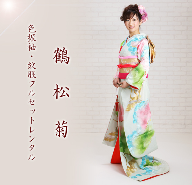 引き振袖レンタル 薄緑 色振袖 黒引き振袖 NT-194 パステル 花嫁 送料