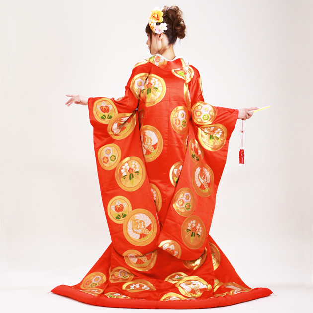 打掛 レンタル 色打掛 赤色 丸紋 NT-10 送料無料の通販はau PAY