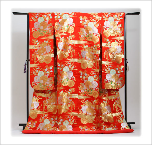 打掛 レンタル 色打掛 赤色 花車 NT-99 送料無料