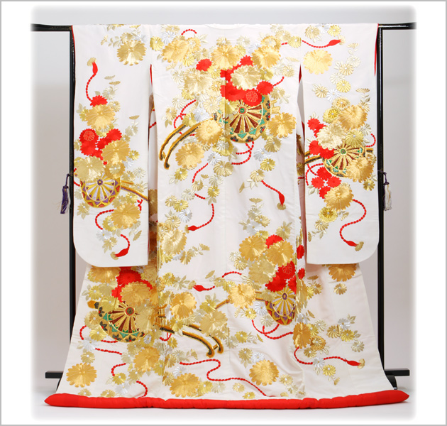 打掛 レンタル 色打掛 白地 花車 NT-75 送料無料の通販はau PAY