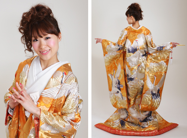 打掛 レンタル 色打掛 金色 金地鶴松 ゴールド NT-551 送料無料 打掛 レンタル 色打掛 金色 金地鶴松 ゴールド NT-551 送料無料