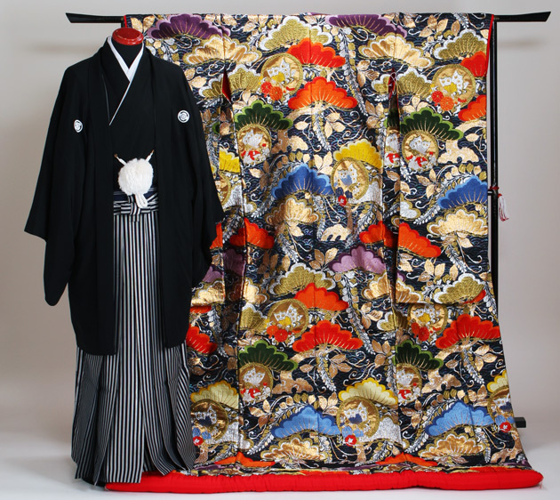 打掛 レンタル 色打掛 紫色 松藤に蝶の丸 NT-819 送料無料の通販はau