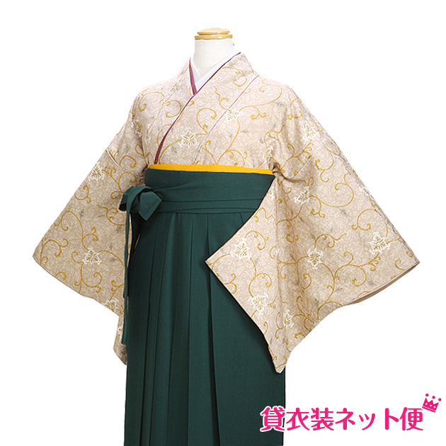 卒業式 袴セット 正絹 袴セットレディース 卒業式 袴 レンタル 先生 ベージュ 送料無料 FAGK061