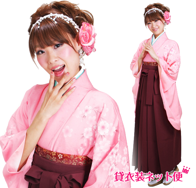 卒業式 袴セット 袴セットレディース 卒業式 袴 レンタル 大学卒業式 大学 卒業式 ピンク 桜吹雪 花柄 送料無料 FAG0260