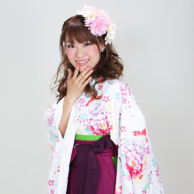 卒業式 袴セット 袴 レンタル 小学生 小学生卒業式袴セット 卒業式 女の子 白色 ぼたんカラフル 送料無料 FAG0293 卒業式 袴セット 袴 レンタル 小学生 小学生卒業式袴セット 卒業式