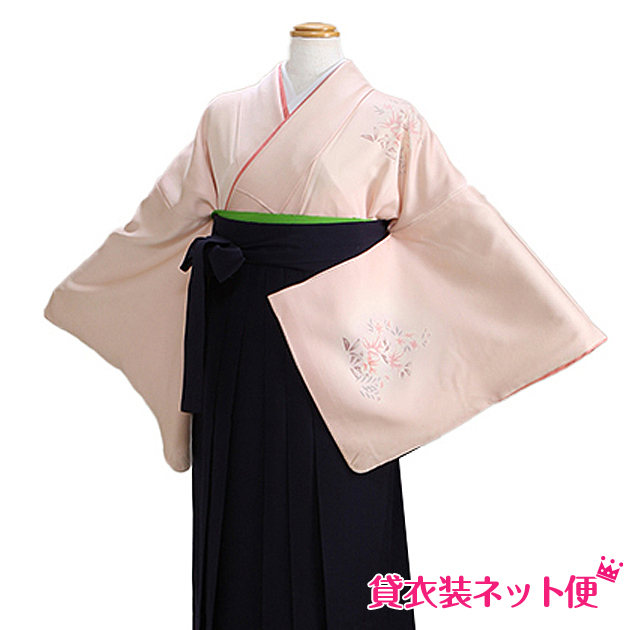 卒業式 袴セット 正絹 袴セットレディース 卒業式 袴 レンタル ピンク色 花 送料無料 FAGH020