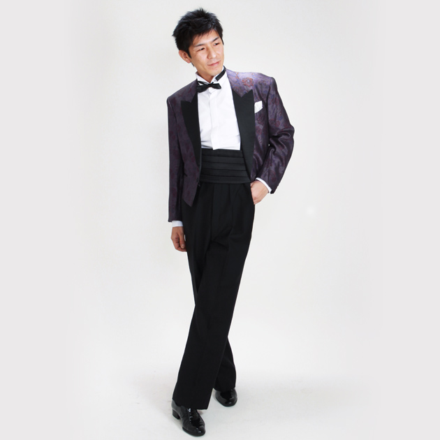 タキシード レンタル M・Lサイズ/165〜172cm/パープルブラウン NT-1229 送料無料_1