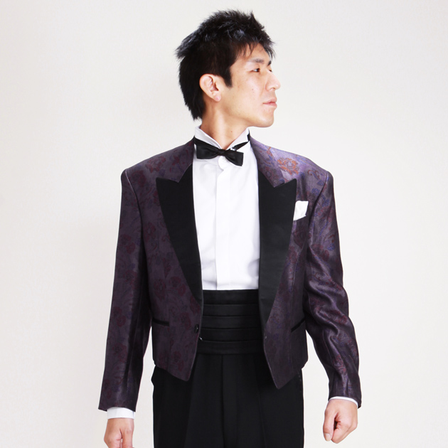 タキシード レンタル M・Lサイズ/165〜172cm/パープルブラウン NT-1229 送料無料_2