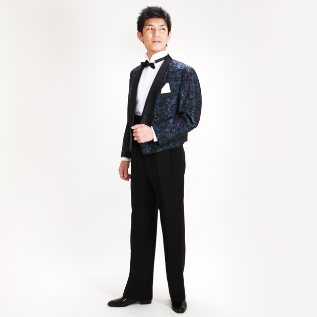 タキシード レンタル M・Lサイズ/165〜172cm/パープルグリーン NT-737 送料無料_1