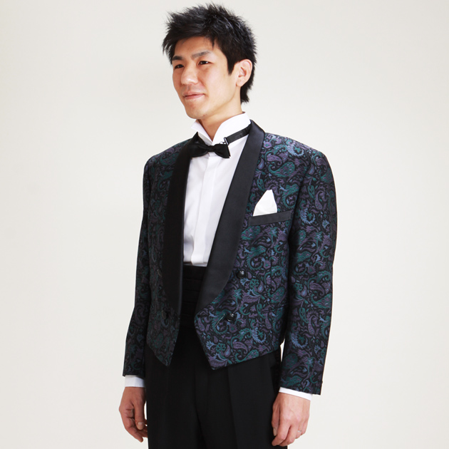 タキシード レンタル M・Lサイズ/165〜172cm/パープルグリーン NT-737 送料無料_2