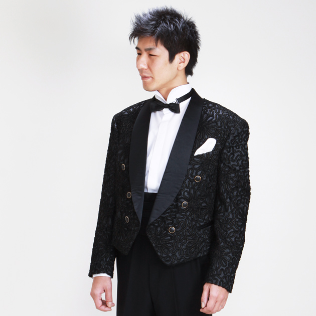 タキシード レンタル M・Lサイズ/165〜172cm/黒ゴールド NT-999998 送料無料_2