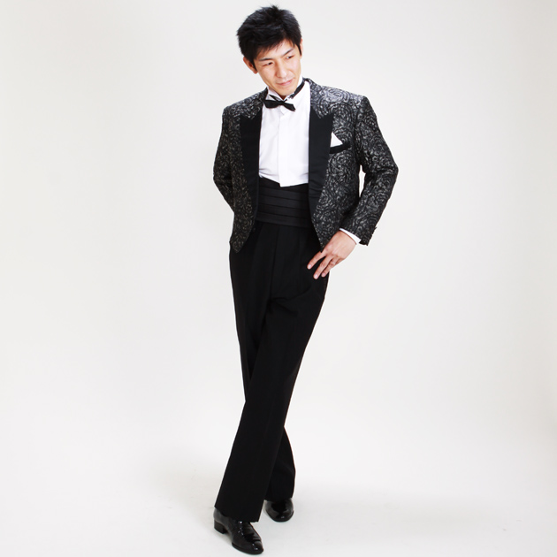 タキシード レンタル M・Lサイズ/165〜172cm/黒グレー UP30197 送料